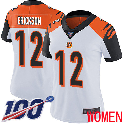 Cincinnati Bengals Limited White Women Alex Erickson Road Jersey NFL Footballl #12 100th Season Vapor Untouchable